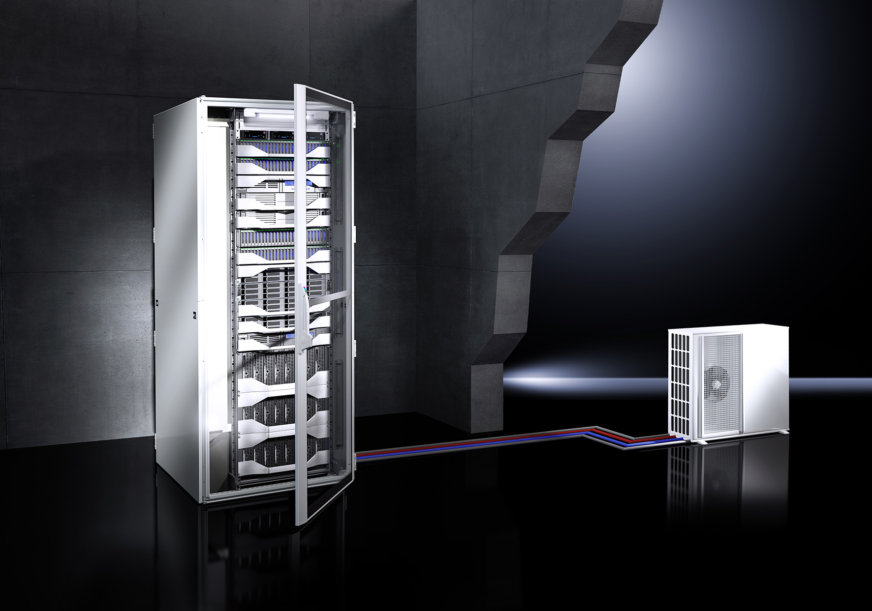 LCU DX: Refrigeración TI para rack de servidores y Micro Data Center |  Rittal Disprel - Cajas y armarios para la industria y las TIC